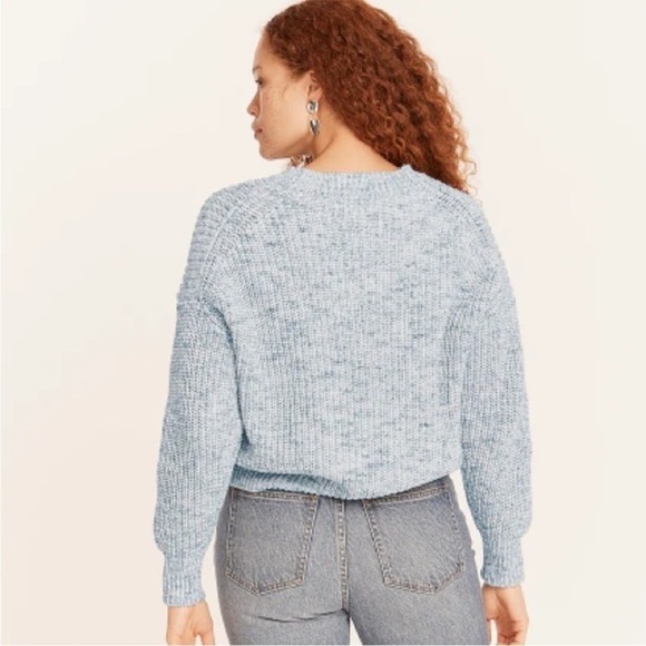 J Crew Marled cotton-blend crewneck knit sweater Midnight Spray Dye M - Picture 2 of 9